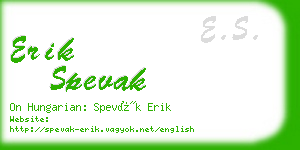 erik spevak business card